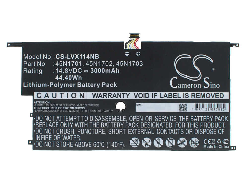 CS-LVX114NB : Battery for Lenovo ThinkPad X1 Carbon 14, 20A7, 20A8 and others - Replaces Lenovo 45N1701, 45N1702, 45N1703 and others