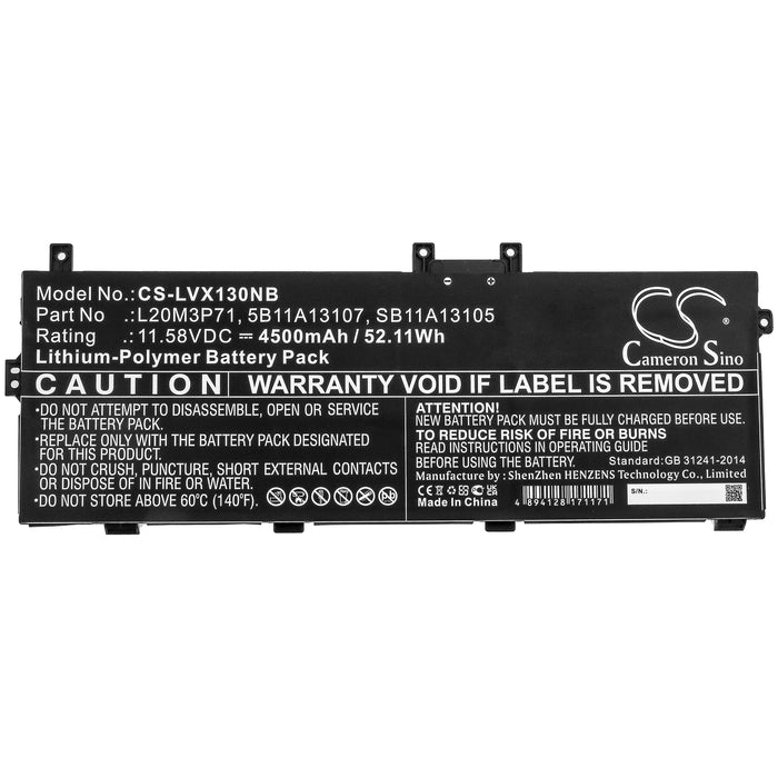 CS-LVX130NB : Battery for Lenovo ThinkPad X13 Yoga G2 20W80014GE, ThinkPad X13 Yoga G2 20W8000TGE, ThinkPad X13 Yoga G2 20W80015GE and others - Replaces Lenovo L20M3P71, 5B11A13107, SB11A13105