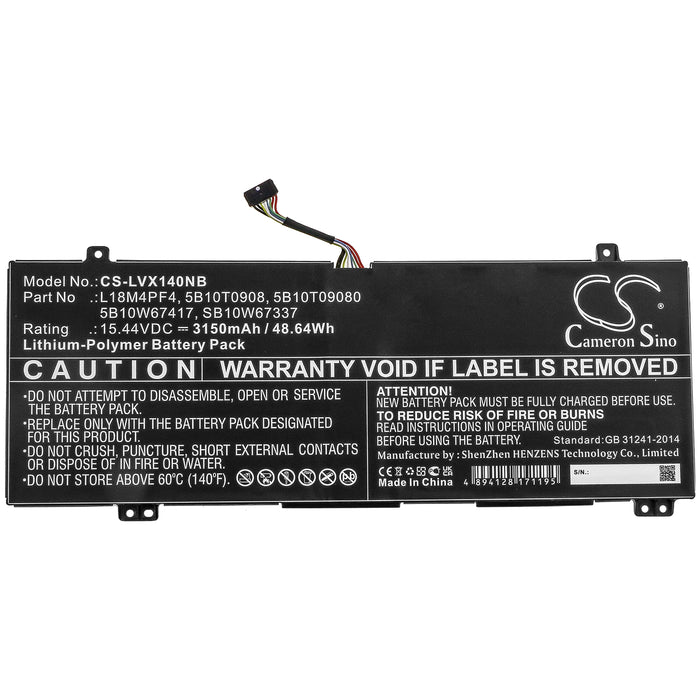 CS-LVX140NB : Battery for Lenovo Xiaoxin Air 14 2019, Ideapad S540-14IWL, IdeaPad S540-14API and others - Replaces Lenovo L18M4PF4, 5B10T0908, 5B10T09080 and others