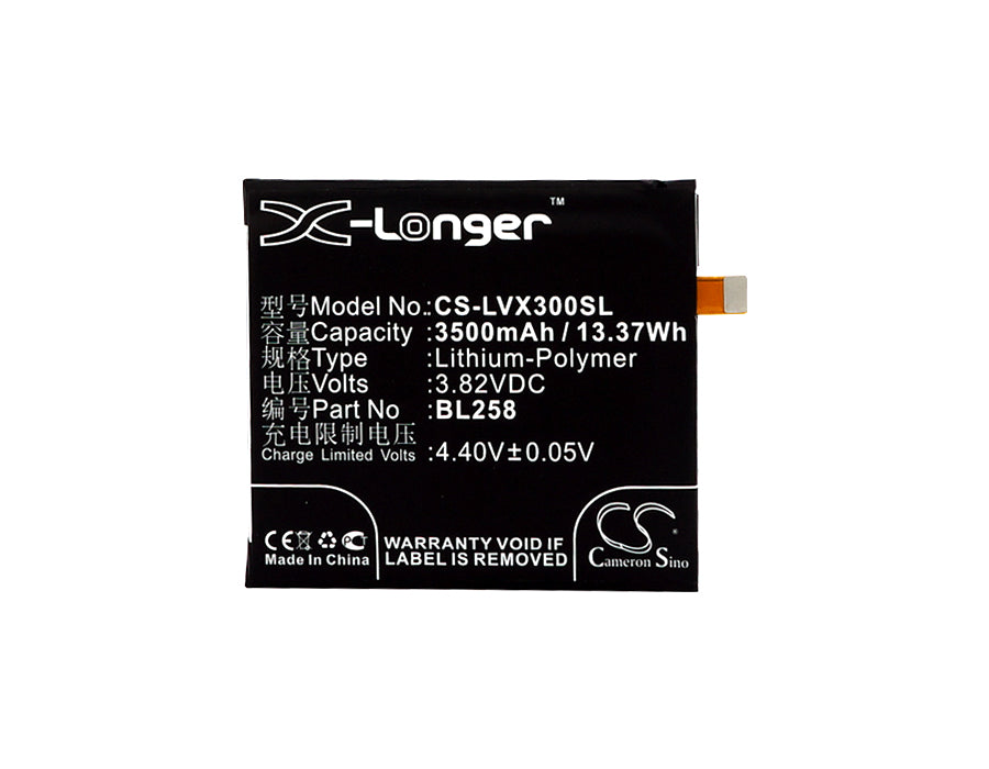 CS-LVX300SL : Battery for Lenovo Vibe X3, X3c70, Lemon X3 and others - Replaces Lenovo BL258