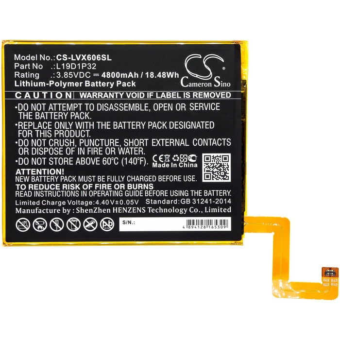 CS-LVX606SL : Battery for Lenovo Tab M10 Plus, TB-X606F - Replaces Lenovo L19D1P32