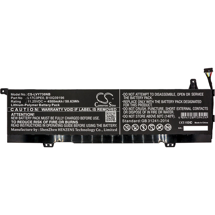 CS-LVY730NB : Battery for Lenovo Yoga730, Yoga 730-2U, Yoga 730-13IKB and others - Replaces Lenovo L17C3PE0, 5B10Q39196