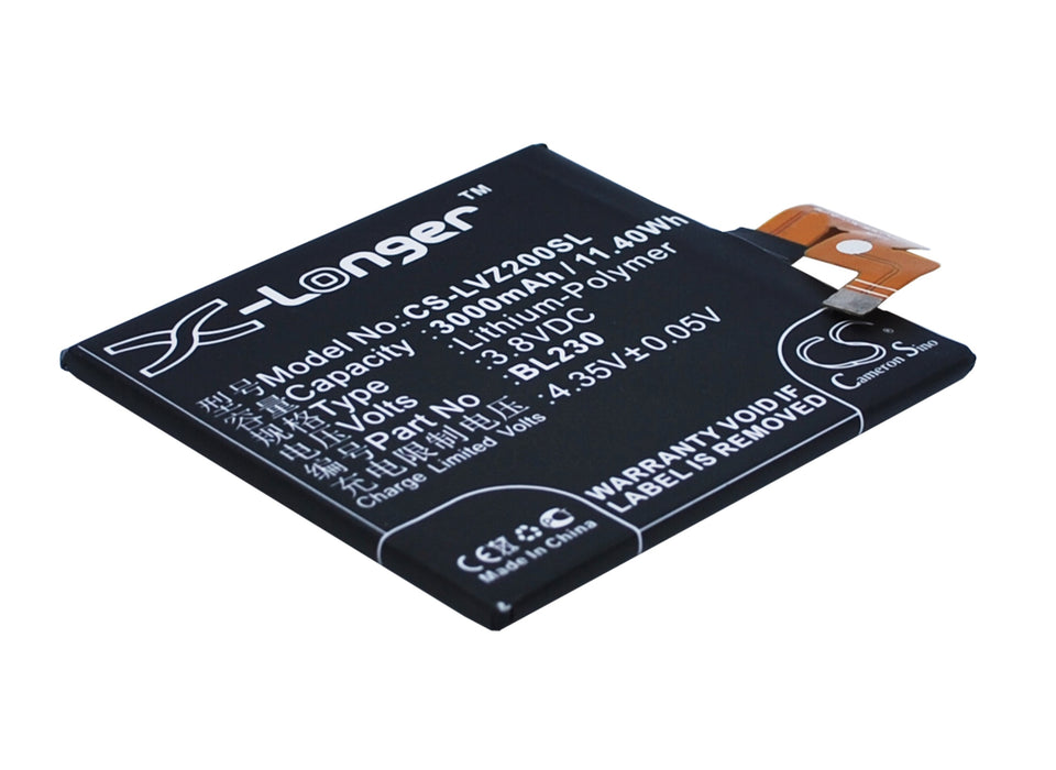 CS-LVZ200SL : Battery for Lenovo VIBE Z2, VIBE Z2t, VIBE Z2w - Replaces Lenovo BL230