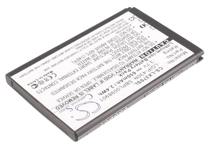 CS-LX370SL : Battery for LG LX370, LX370 Slider, LX290 and others - Replaces LG LGIP-430N, SBPL0098901