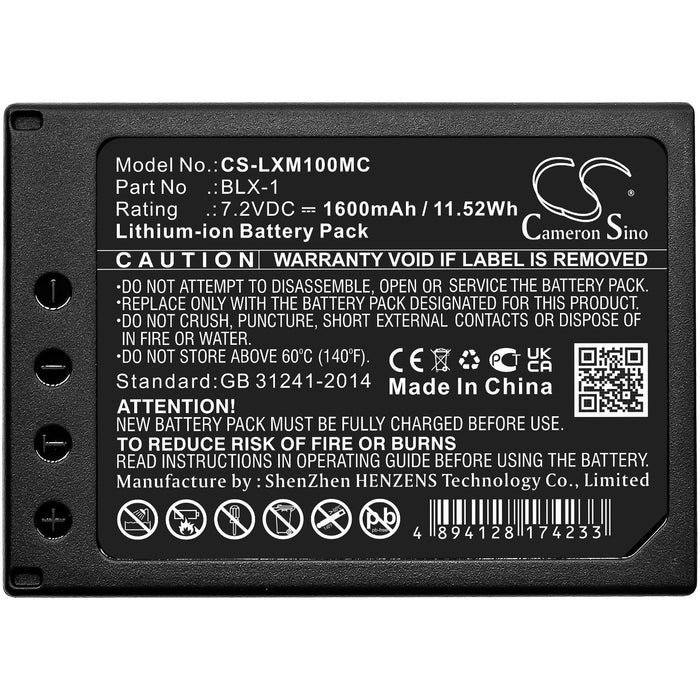 CS-LXM100MC : Battery for Olympus OM SYSTEM OM-1, OM-1 Mirrorless - Replaces Olympus BLX-1