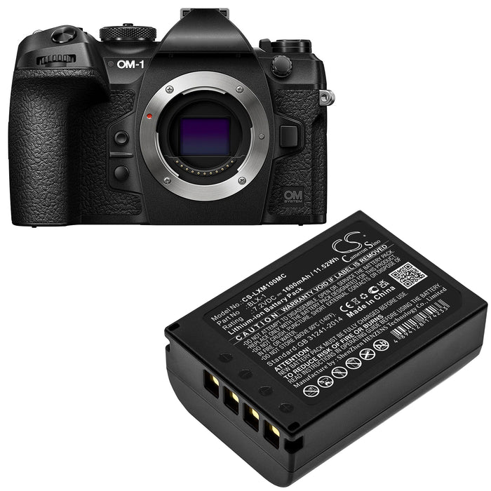 CS-LXM100MC : Battery for Olympus OM SYSTEM OM-1, OM-1 Mirrorless - Replaces Olympus BLX-1