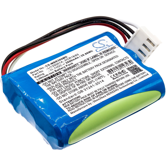 CS-MBR300MD : Battery for Mindray BeneHeart R3, BeneHeart R3A, uMEC10 and others - Replaces Mindray LI13S001A, 3ICR18/65, 022-000122-00 and others