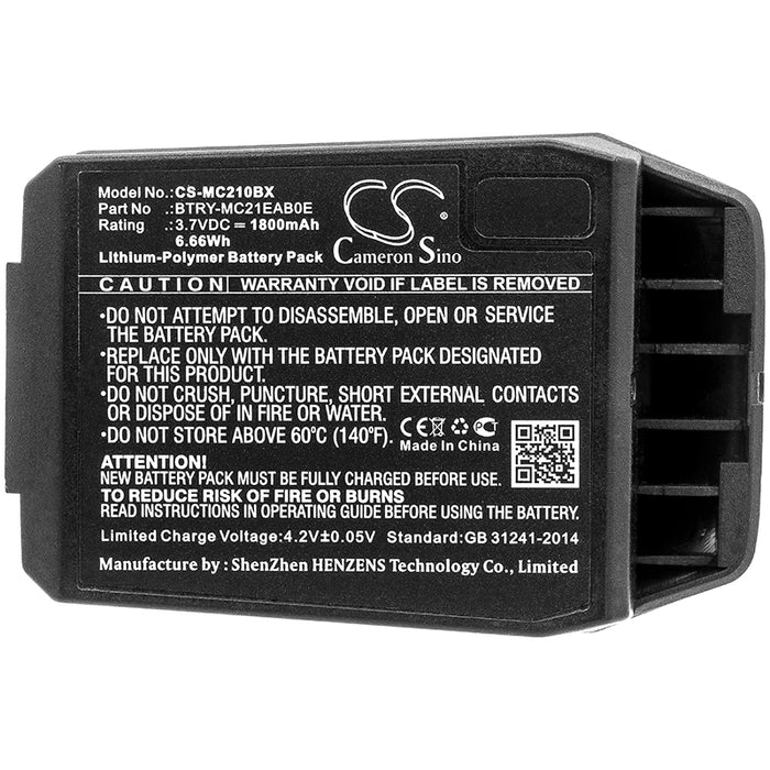 CS-MC210BX : Battery for Motorola MC21, MC2100, MC2180 - Replaces Motorola 82-105612-01, BTRY-MC21EAB0E, 82-150612-01