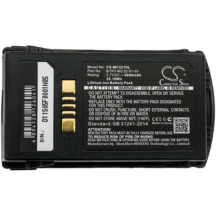 CS-MC321HL : Battery for Zebra MC3200, MC32N0, MC32N0-S - Replaces Zebra BTRY-MC32-52MA-10, BTRY-MC33-27MA, BT-000375 and others