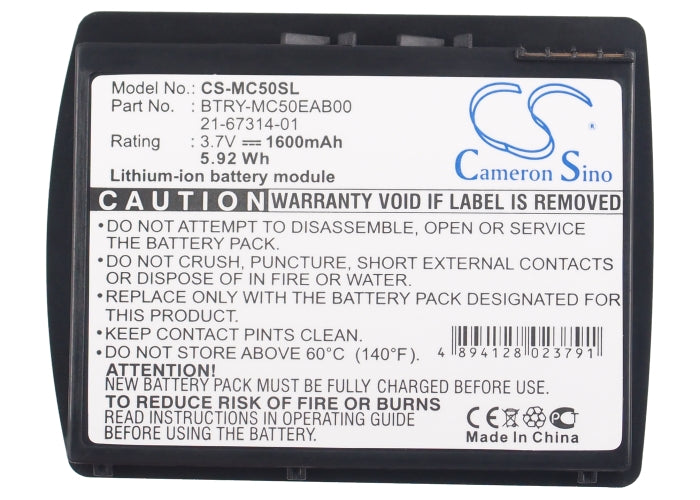 CS-MC50SL : Battery for Symbol MC50, MC5040 - Replaces Symbol BTRY-MC50EAB00, 21-67314-01