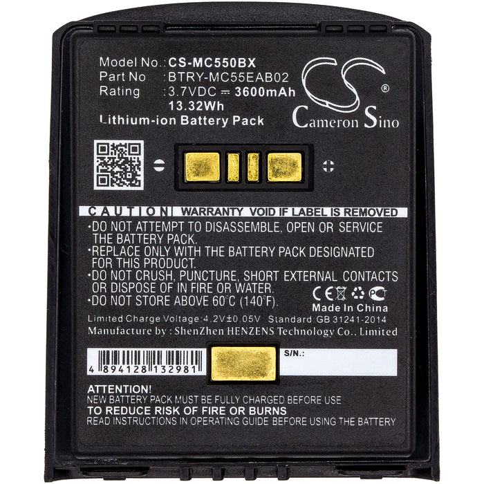 CS-MC550BX : Battery for Symbol MC55, MC55A, MC56 and others - Replaces Symbol BTRY-MC55EAB02, 82-111094-01, U60493