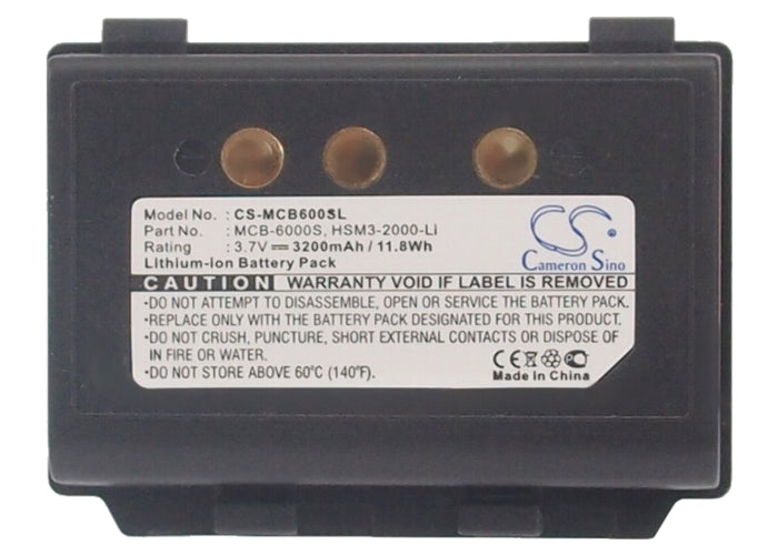 CS-MCB600SL : Battery for M3 Mobile eTicket, Rugged, UL10 - Replaces M3 Mobile MCB-6000S, HSM3-2000-Li