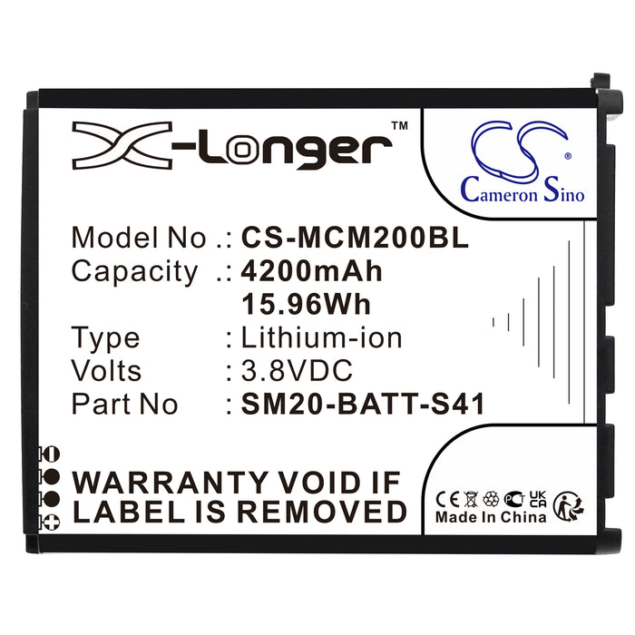 CS-MCM200BL : Battery for M3 Mobile SM20, SM20 X - Replaces M3 Mobile SM20-BATT-S41, 02-574-0037