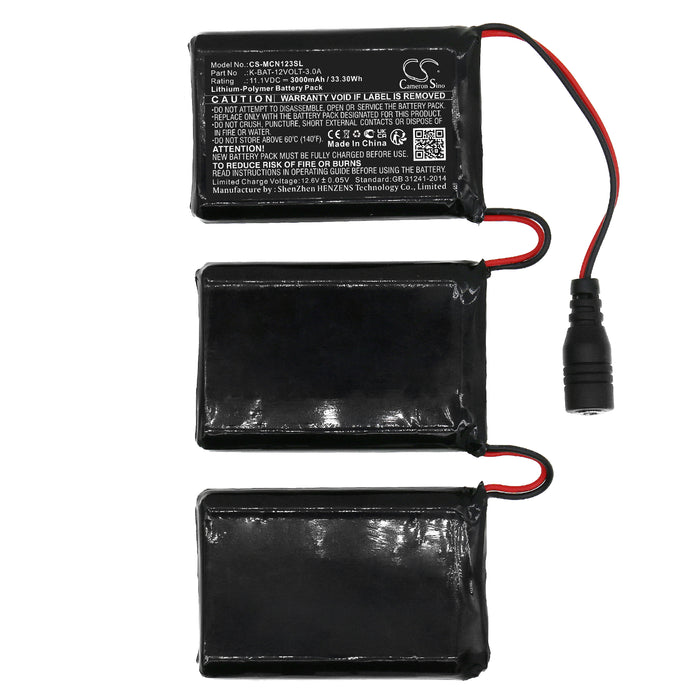 CS-MCN123SL : Battery for Macna gloves 12v 3a 3 - Replaces Macna K-BAT-12VOLT-3.0A