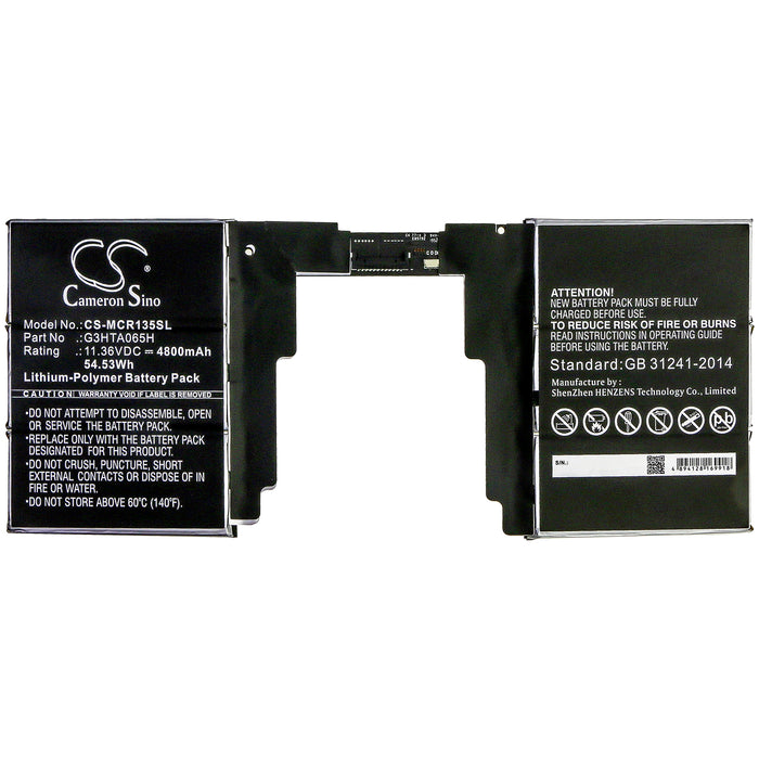 CS-MCR135SL : Battery for Microsoft Surface Book 3 13.5 Keyboard - Replaces Microsoft G3HTA065H