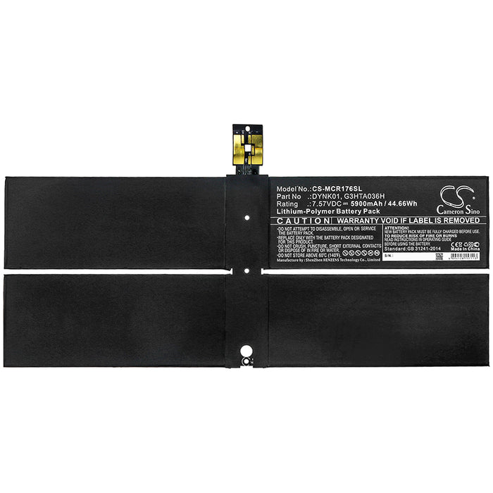 CS-MCR176SL : Battery for Microsoft Surface 1769, Surface 1782, Surface 2-LQN-00004 - Replaces Microsoft DYNK01, G3HTA036H