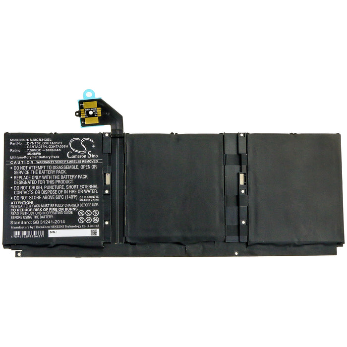 CS-MCR313SL : Battery for Microsoft Surface Book 3 13 Core i5-1035G7, Surface Book 3 15 1872, Surface Book 3 1872 and others - Replaces Microsoft G3HTA052H, DYNT02, G3HTA057H and others
