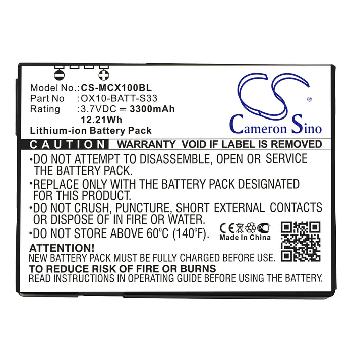 CS-MCX100BL : Battery for M3 Mobile Orange, OX10, OX10 RFID - Replaces M3 Mobile OX10-BATT-S33