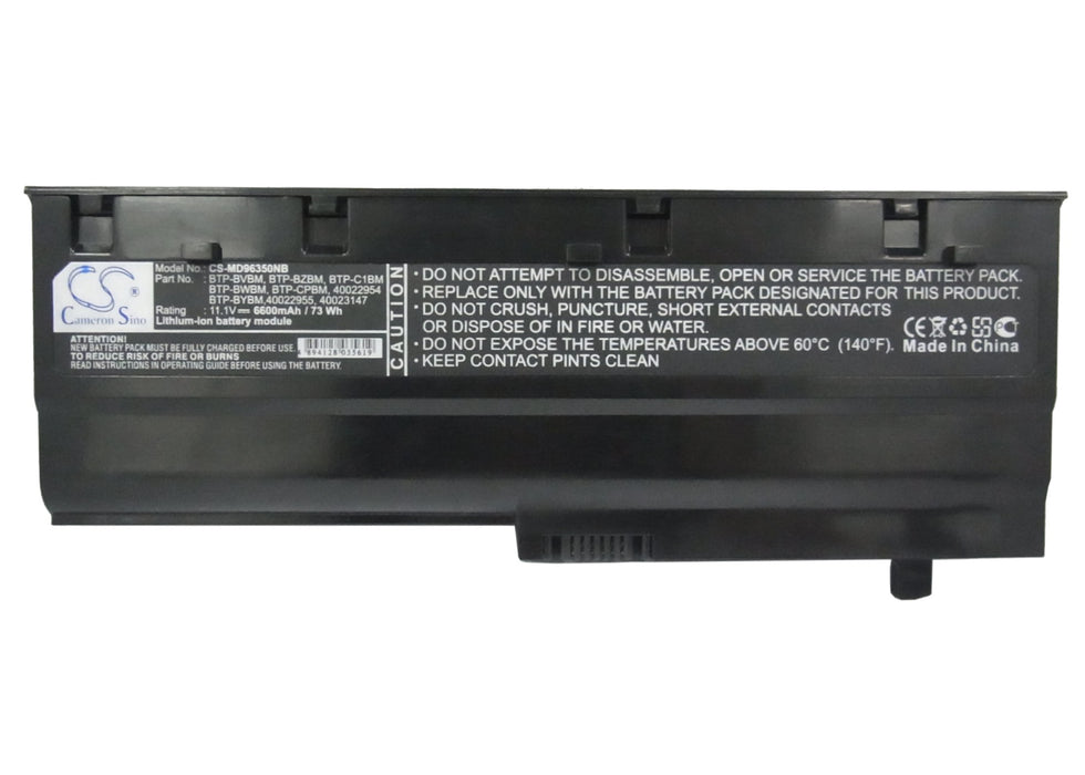 CS-MD96350NB : Battery for Medion MD96350, MD96370, WIM2140 and others - Replaces Medion 40022954, 40022955, 40023147 and others