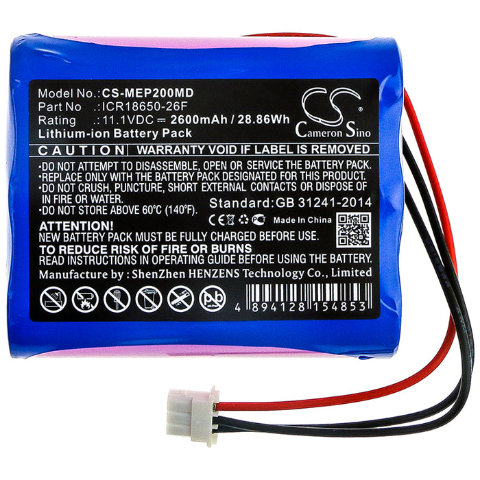 CS-MEP200MD : Battery for Medical Econet Compact 2 - Replaces Medical Econet ICR18650-26F