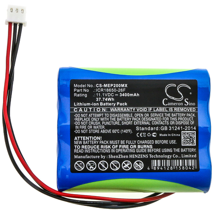 CS-MEP200MX : Battery for Medical Econet Compact 2 - Replaces Medical Econet ICR18650-26F