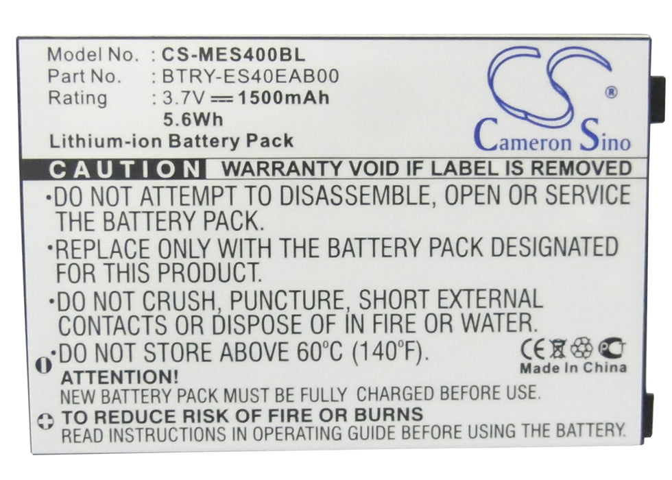 CS-MES400BL : Battery for Symbol ES400, ES405 - Replaces Symbol BTRY-ES40EAB00, 82-118523-01, 82-118523-011