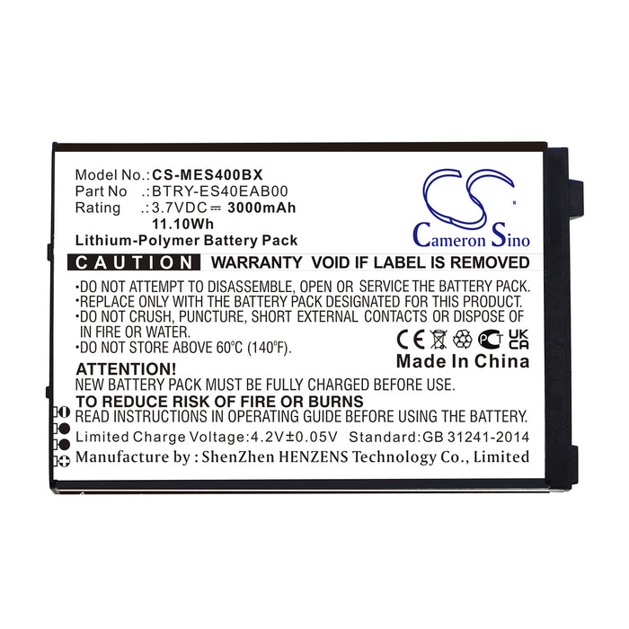 CS-MES400BX : Battery for Symbol ES400, ES405 - Replaces Symbol BTRY-ES40EAB00, 82-118523-01, 82-118523-011