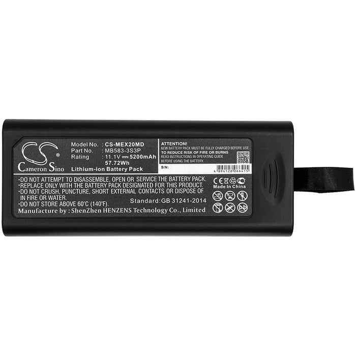 CS-MEX20MD : Battery for Mindray T5, T6, T8 and others - Replaces Mindray MB583-3S3P, LI23S002A, 022-000008-00 and others