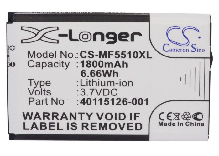 CS-MF5510XL : Battery for Novatel Wireless MiFi 5510, MiFi 5510L, MiFi5510 and others - Replaces Novatel Wireless 40115126-001, DC130318BA1Y