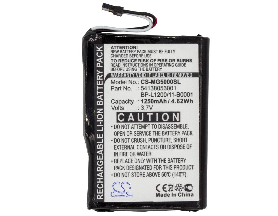 CS-MG5000SL : Battery for Typhoon MyGuide SilverGuide 5000, MyGuide SilverGuide 5000 NAV - Replaces Typhoon 541380530001, BP-L1200/11-B0001