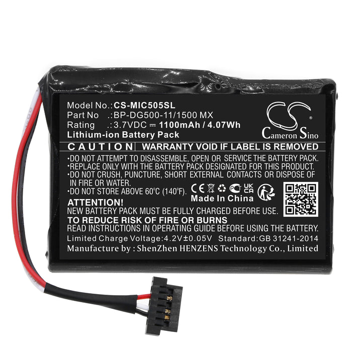 CS-MIC505SL : Battery for Mio cyclo 505 HC, cyclo 500 HC - Replaces Mio BP-DG500-11/1500 MX