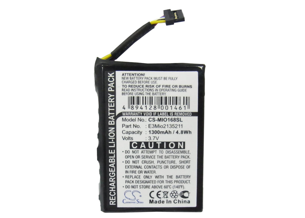 CS-MIO168SL : Battery for Typhoon MyGuide 3500 mobile, 3500Lidl, Guide and others - Replaces Mitac E3MIO2135211