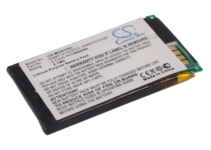 CS-MIO610SL : Battery for Mitac Mio H610 - Replaces Mitac E4MT131323H12, 338937010109