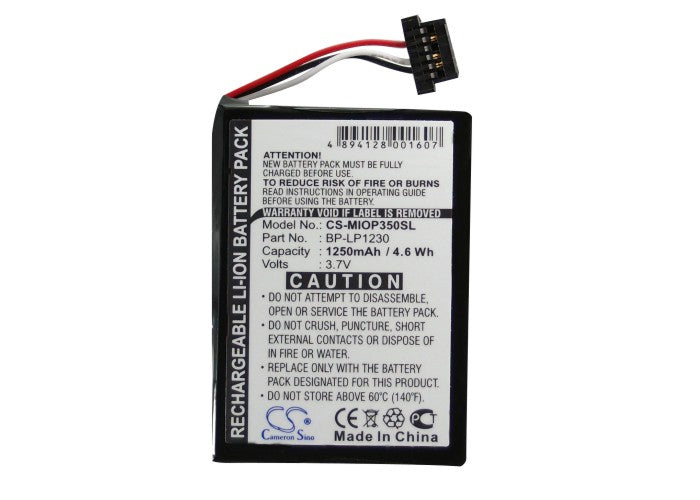 CS-MIOP350SL : Battery for Typhoon MyGuide 3500 Go - Replaces Mitac BL-LP1230/11-D00001U, 541380530005, BP-LP1200/11-D0001 MX and others