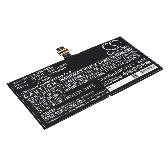 CS-MIS172SL : Battery for Microsoft Surface 4, 1724, Surface Pro 4 and others - Replaces Microsoft DYNR01, G3HTA027H