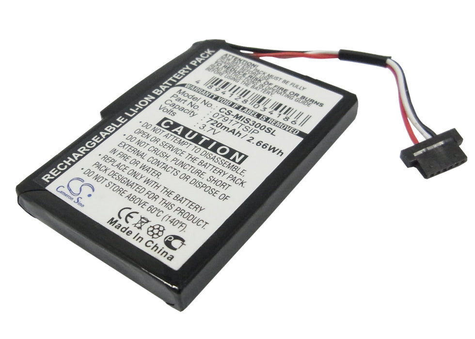 CS-MIS300SL : Battery for Mitac Mio Spirit 300, Spirit 300 Traffic, Spirit 555 and others - Replaces Mitac 07917TSIP