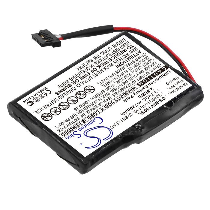 CS-MIV150SL : Battery for Mitac Mio Moov 150 - Replaces Mitac 338937010159, 078512FAC