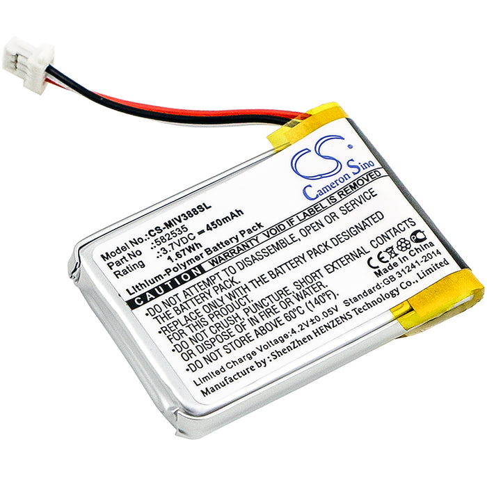 CS-MIV388SL : Battery for Mio Mivue 388, MIVUE 308, MIVUE 328 and others - Replaces Mio 582535, (1ICP6/26/36)