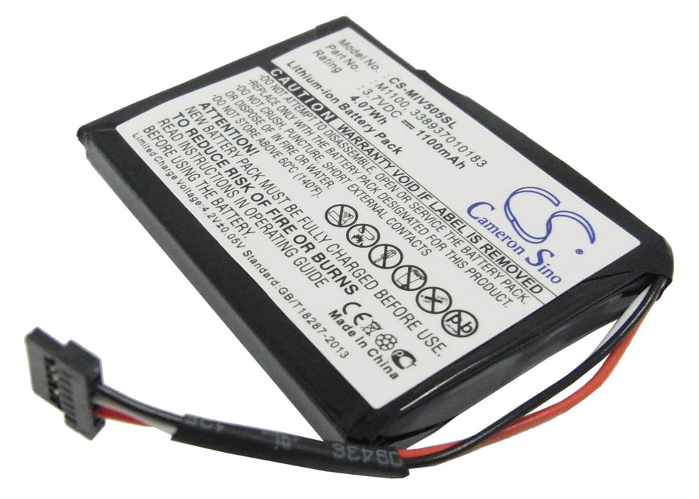 CS-MIV505SL : Battery for Mitac Mio Spirit V505 TV, Mio Spirit V735 TV - Replaces Mitac M1100, 338937010183