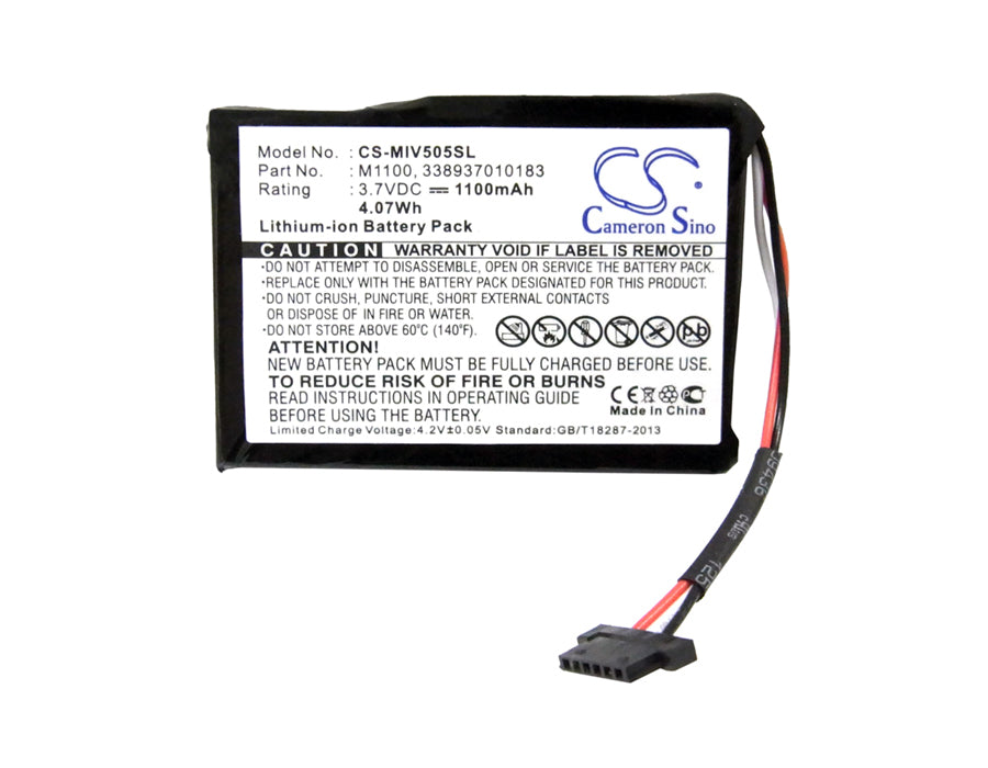 CS-MIV505SL : Battery for Mitac Mio Spirit V505 TV, Mio Spirit V735 TV - Replaces Mitac M1100, 338937010183