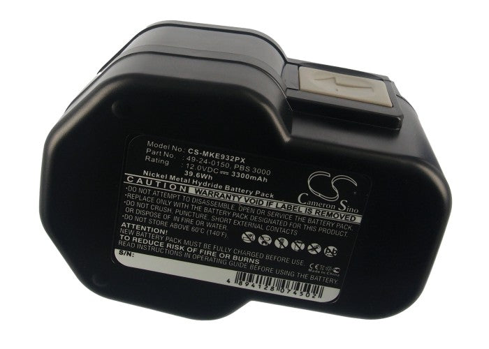 CS-MKE932PX : Battery for Milwaukee 0502-23, 0502-25, 0502-52 and others - Replaces Milwaukee 4 932 367 904, 4 932 376 508, 4 932 373 522 and others