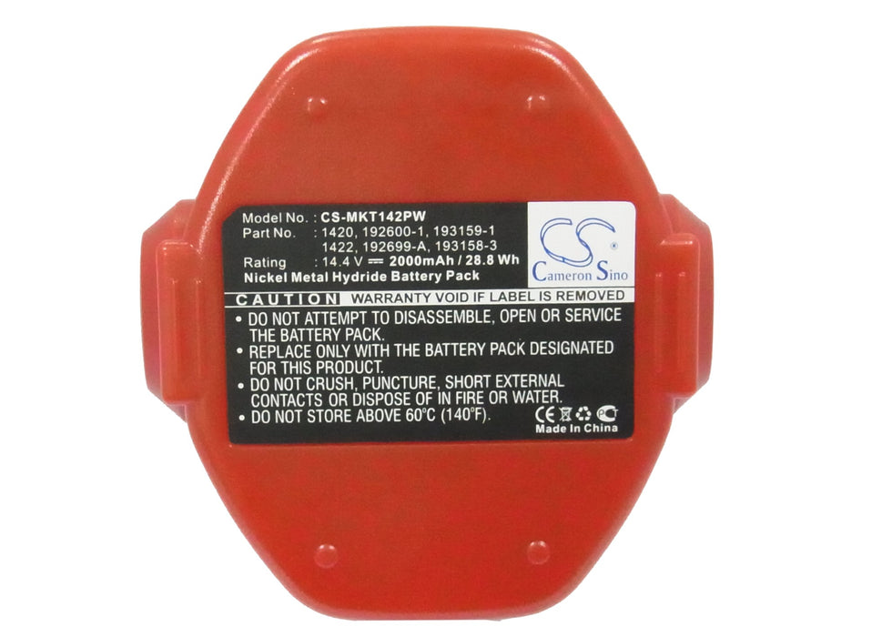 CS-MKT142PW : Battery for Makita 1051D, 1051DWA, 1051DWAE and others - Replaces Makita 1420, 1422, 192600-1 and others