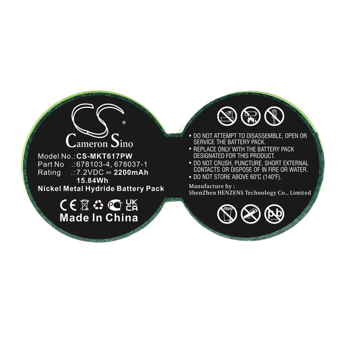 CS-MKT617PW : Battery for Makita 6176D, 6176DW, 6176DWF and others - Replaces Makita 678103-4, 678037-1