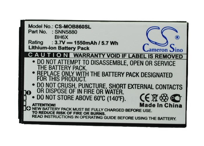 CS-MOB860SL : Battery for Verizon Bionic 4G LTE - Replaces Motorola BH6X, SNN5880A, SNN5880