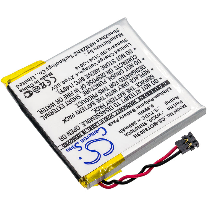 CS-MOT360SH : Battery for Motorola Moto 360 - Replaces Motorola WX30, SNN5950A, SNN5951A