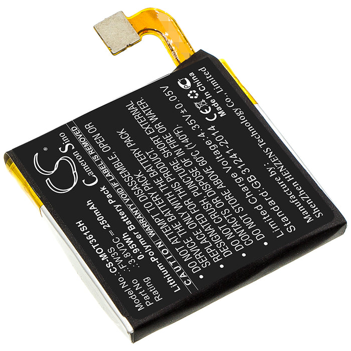 CS-MOT361SH : Battery for Motorola Moto 360 2nd, Moto 360 2rd - Replaces Motorola FW3S