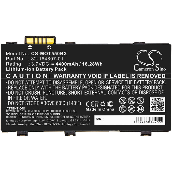 CS-MOT550BX : Battery for Zebra RFD8500 - Replaces Zebra BTRY-TC55-29MA1-01, BTRY-RF85-44MA1-01