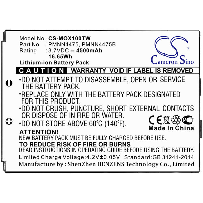 CS-MOX100TW : Battery for Motorola LEX L10, L10i, L10ig and others - Replaces Motorola PMNN4475, PMNN4475B, PA33GAB013A