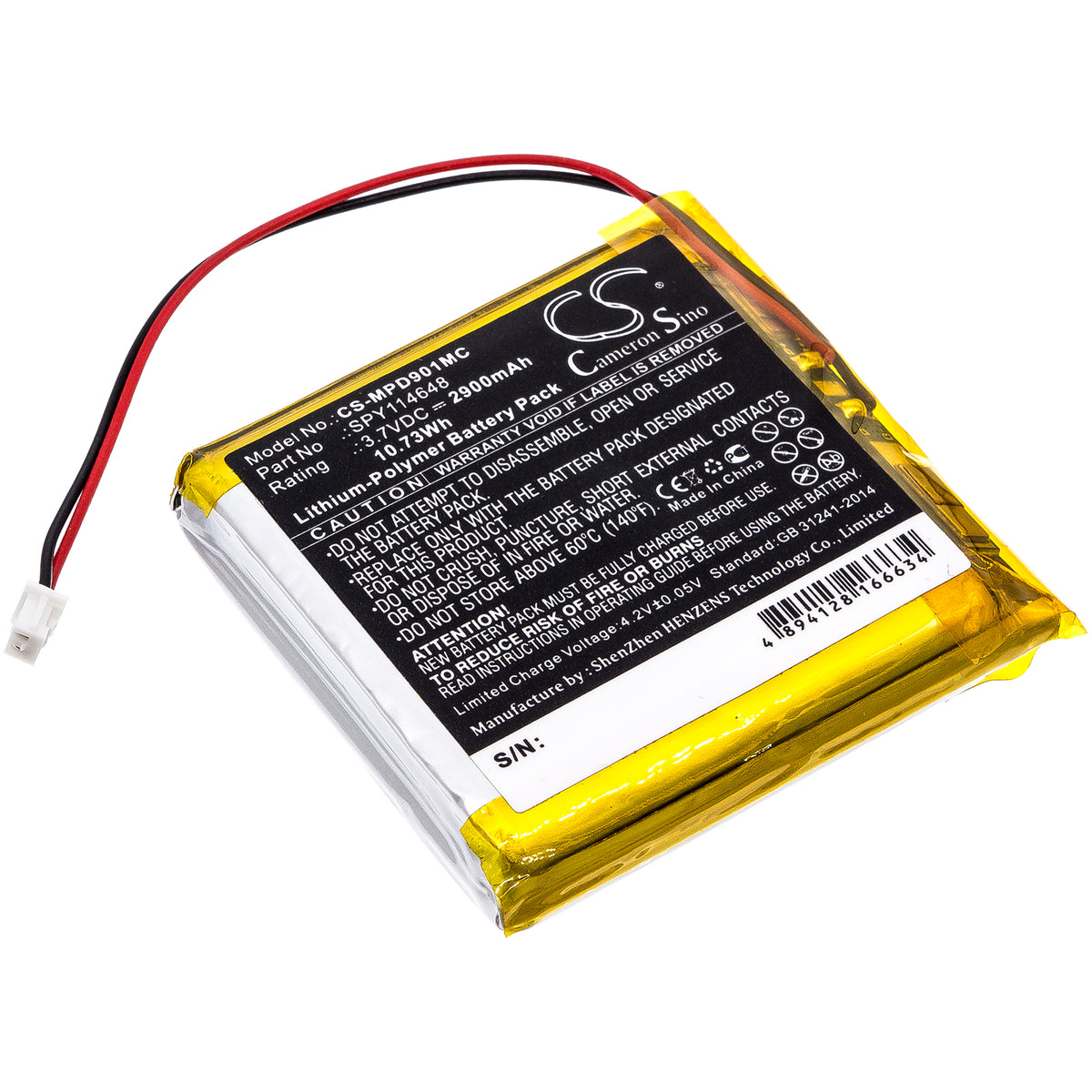 Pmd Battery CS-MPD901MC : Battery for Marantz PMD-901V - Replaces Marantz SPY11464 ...