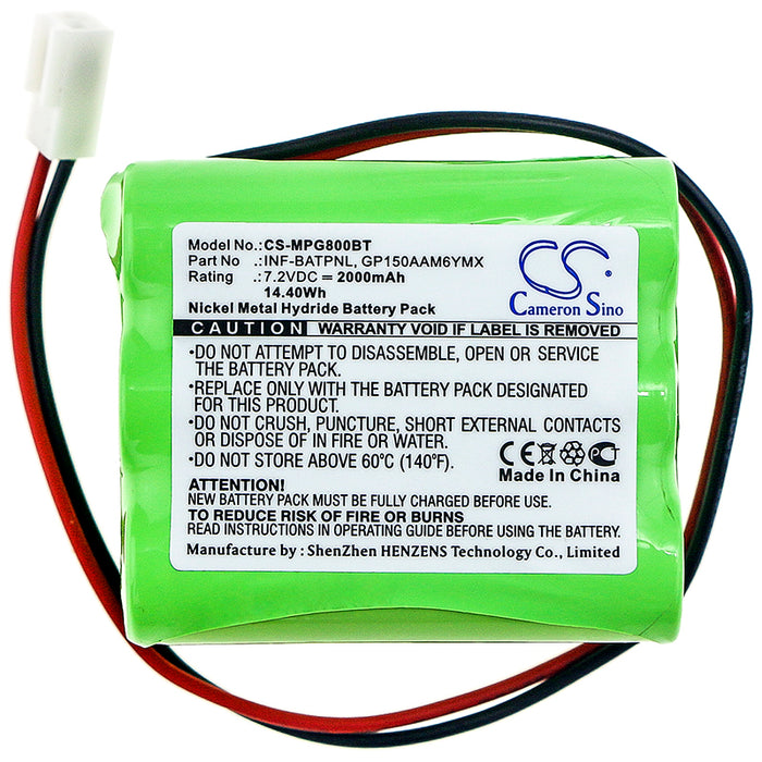 CS-MPG800BT : Battery for Marmitek ProGuard Control Panel - Replaces Marmitek INF-BATPNL, GP150AAM6YMX, GP220AAM6YMX and others